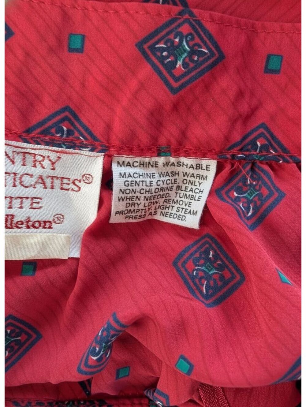 VTG 80's Country Sophisticate by Pendleton Red Pleated Midi Skirt Size M Petite - Picture 4 of 6